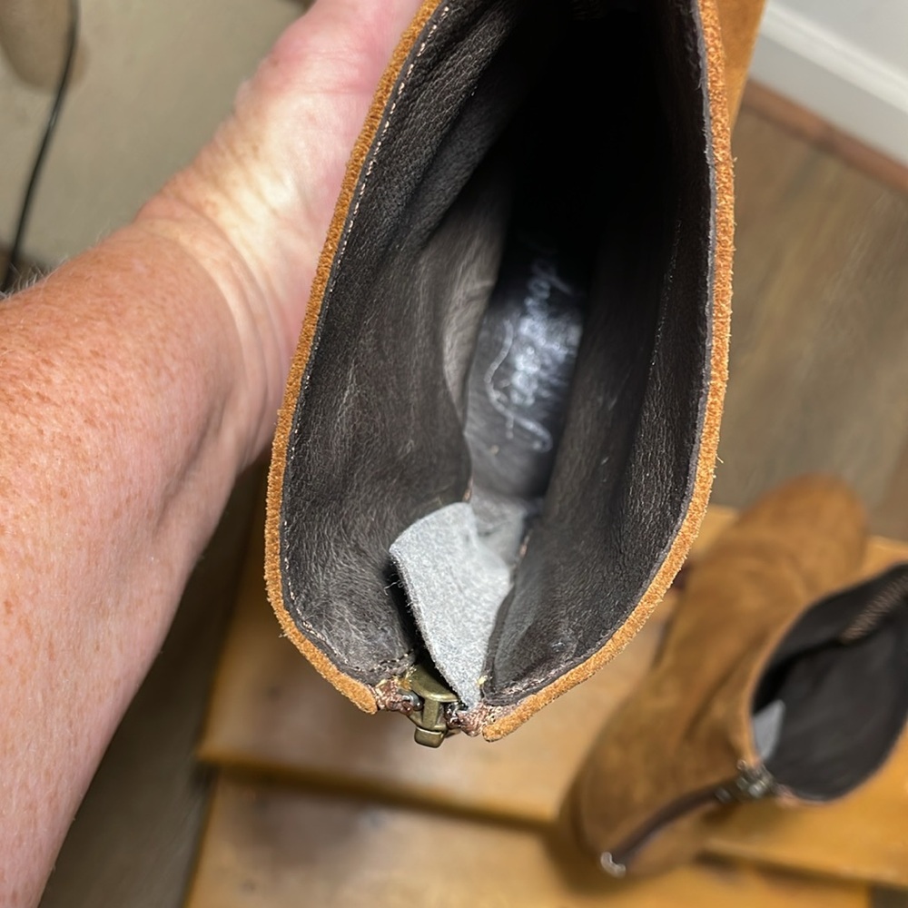 Free People Cecile Brown Suede Ankle Bootie | 37  Equivalent to  6.5-7 Women's. - Picture 7 of 7